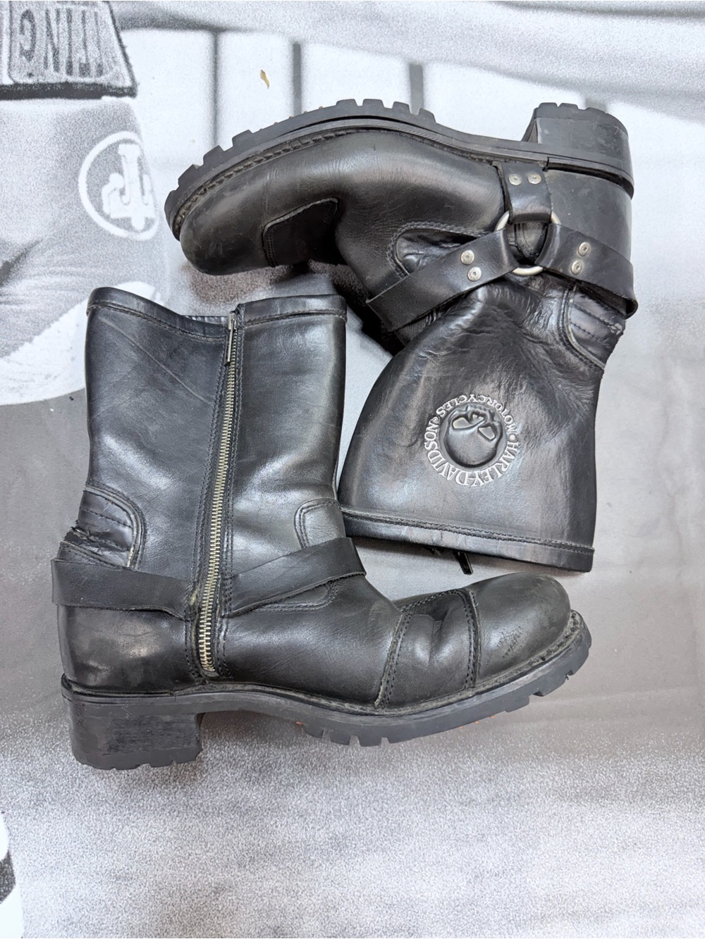 Harley-Davidson Willie G Skull Emblem Men’s Sz 10.5 Harness Moto Boots - Picture 2 of 8